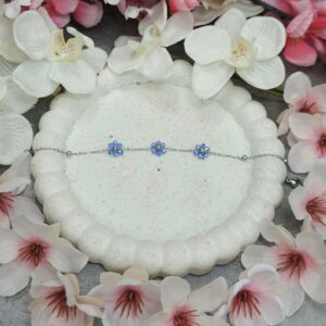 SILVER COLOURFULL FLOWER BRACELET - Image 3