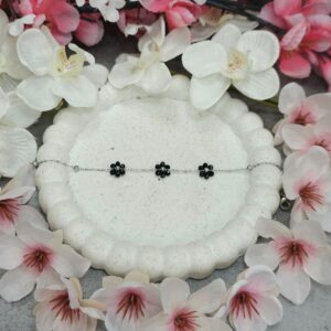 SILVER COLOURFULL FLOWER BRACELET - Image 4