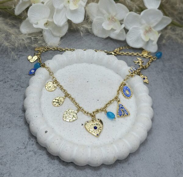 HEART BLUE ZIRCON NECKLACE