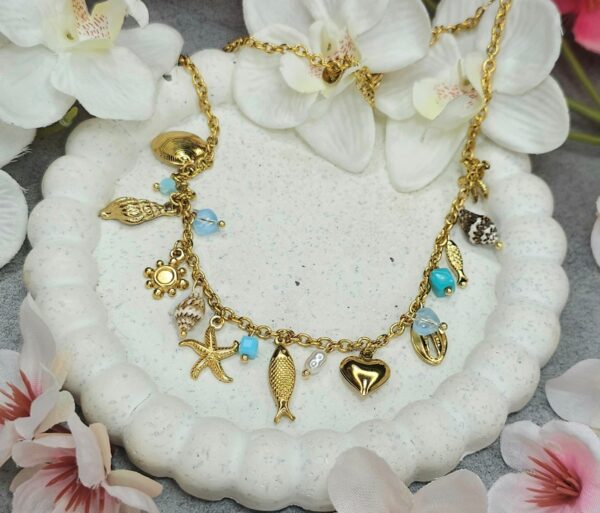 TURQOISE FISH NECKLACE