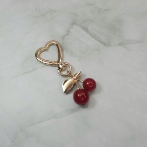 CHERRY KEYCHAIN RED LITTLE HEART