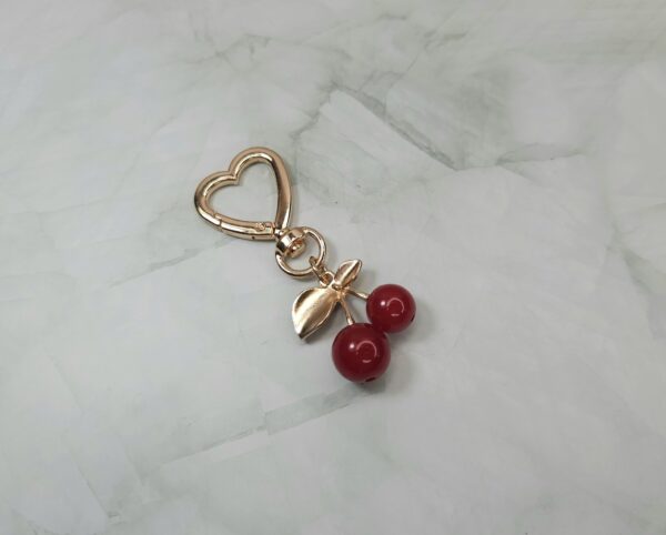CHERRY KEYCHAIN RED LITTLE HEART
