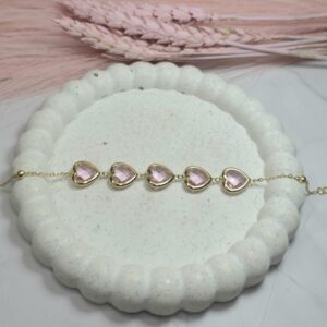 PINK HEART GOLD BRACELET - Image 2