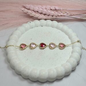 PINK HEART GOLD BRACELET - Image 3