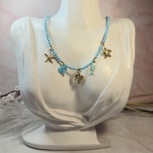 LIGHT BLUE CRYSTAL NECKLACE